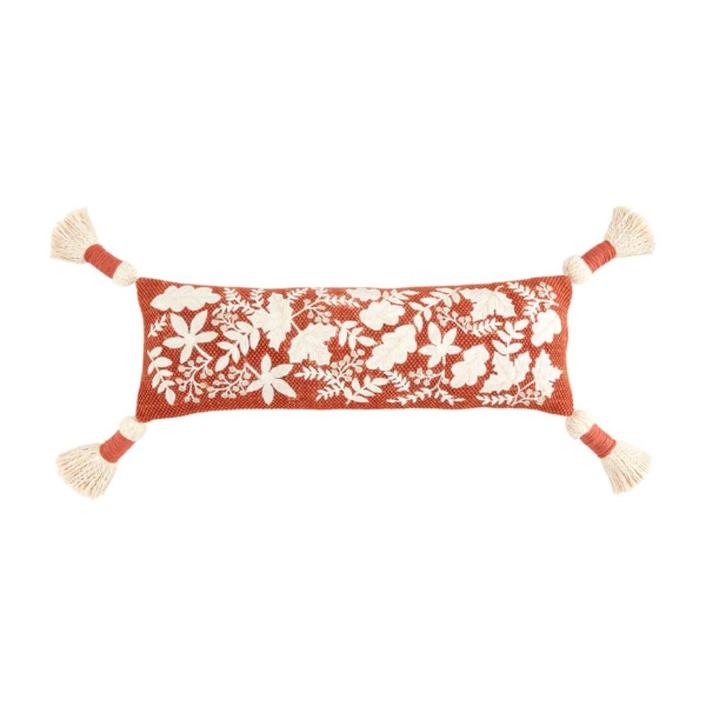 Mud Pie RUST LEAF LONG PILLOW/NWT